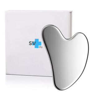 Gua Sha Stainless Steel | Massage Guasha Stone Cold Effect, Face Scrapping, Eyes, Cheeks, Chin | Includes Hard Case